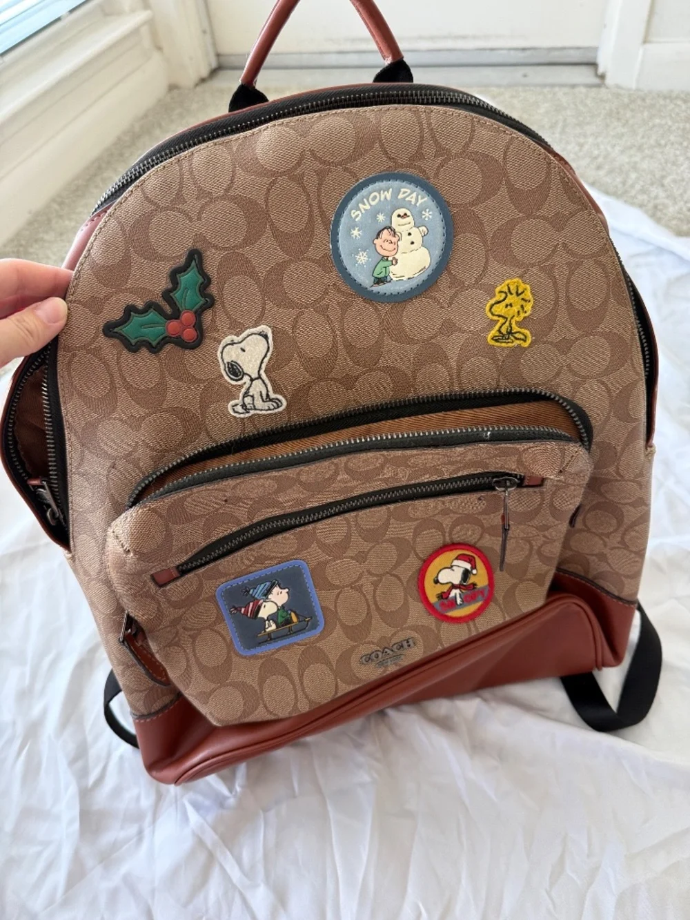 Coach x Peanuts West Backpack Snoopy Signature Canvas
